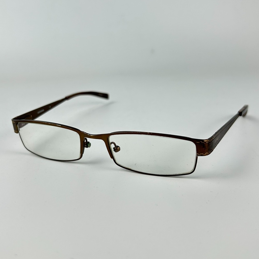 Converse‎ Random Eyeglasses Frame Brown Metal Rectangle Half Rim 52-18-135 mm